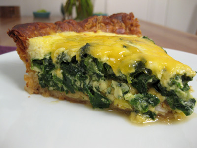 Spinach and Cheddar Quiche